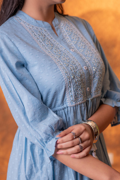 PowderBlue Whisper Tiered Dress