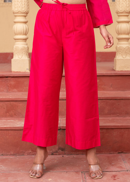 Man Made Fiber Fuchsia Embroidered Kurta Pant and Dupatta Set with Zari Work And Sequin