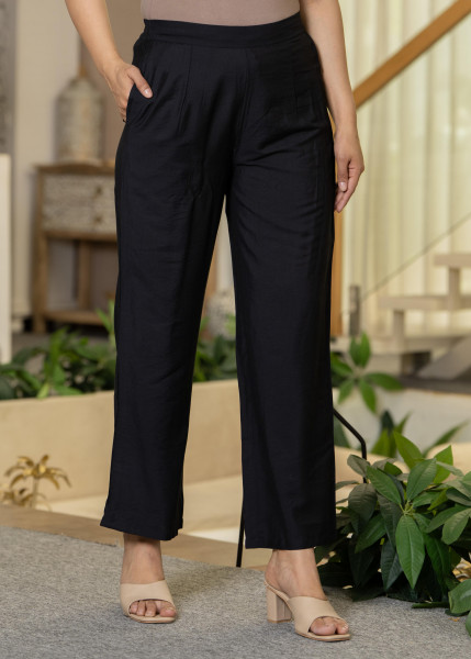 Black Embroidered Cape Co-Ord Set