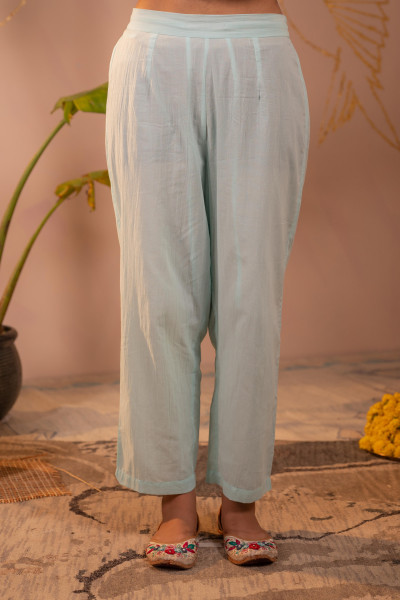 Sky Blue Embroidered Kurta Set with Dupatta