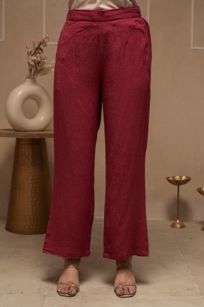 Rose Pink Embroidered Viscose Co-ord Set with Thread Work Detailing