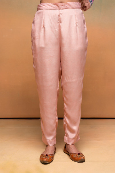 Peach Manmade Fiber Floral Printed Kurta With Pants & Dupatta Set With Sequence Work