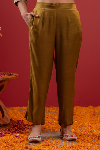 Festive Olive Green Floral Embroidered Kurta Set With Dupatta