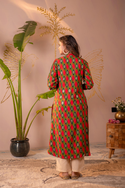 Geometric Printed Straight Kurta