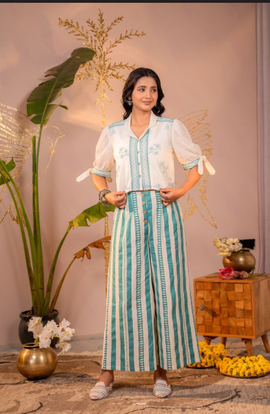 Seafoam Stripe Artisan Co-Ord Set