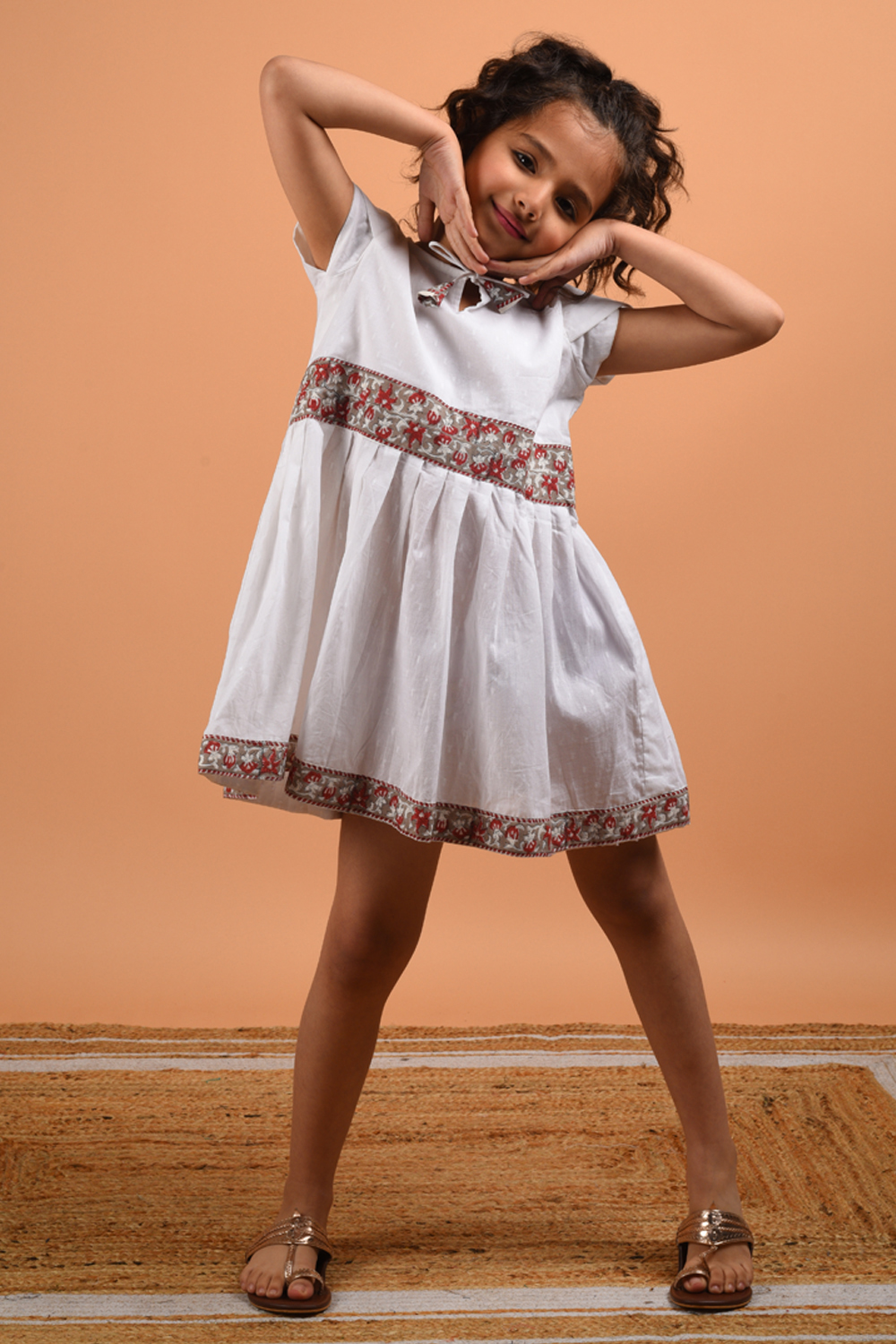 White Border Dress