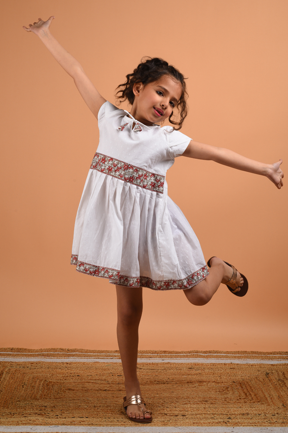 White Border Dress