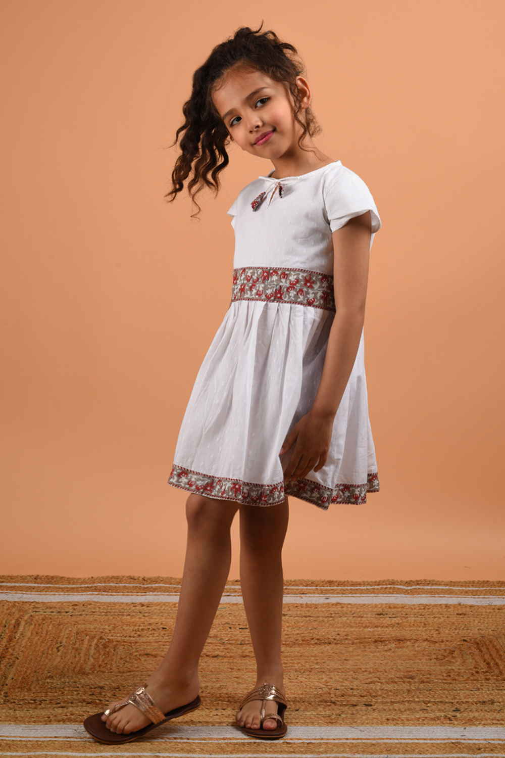 White Border Dress