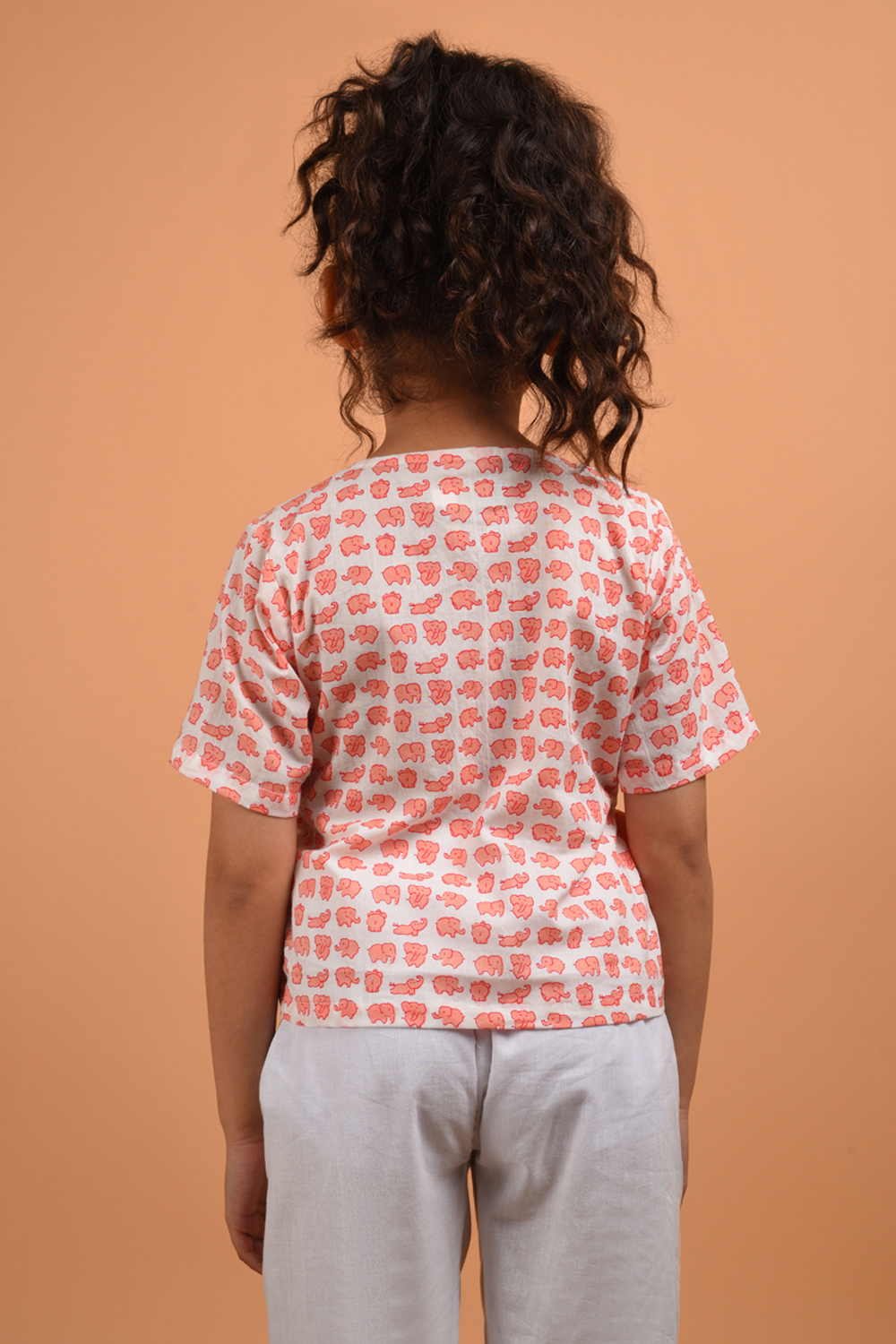 Peach Angrakha Top