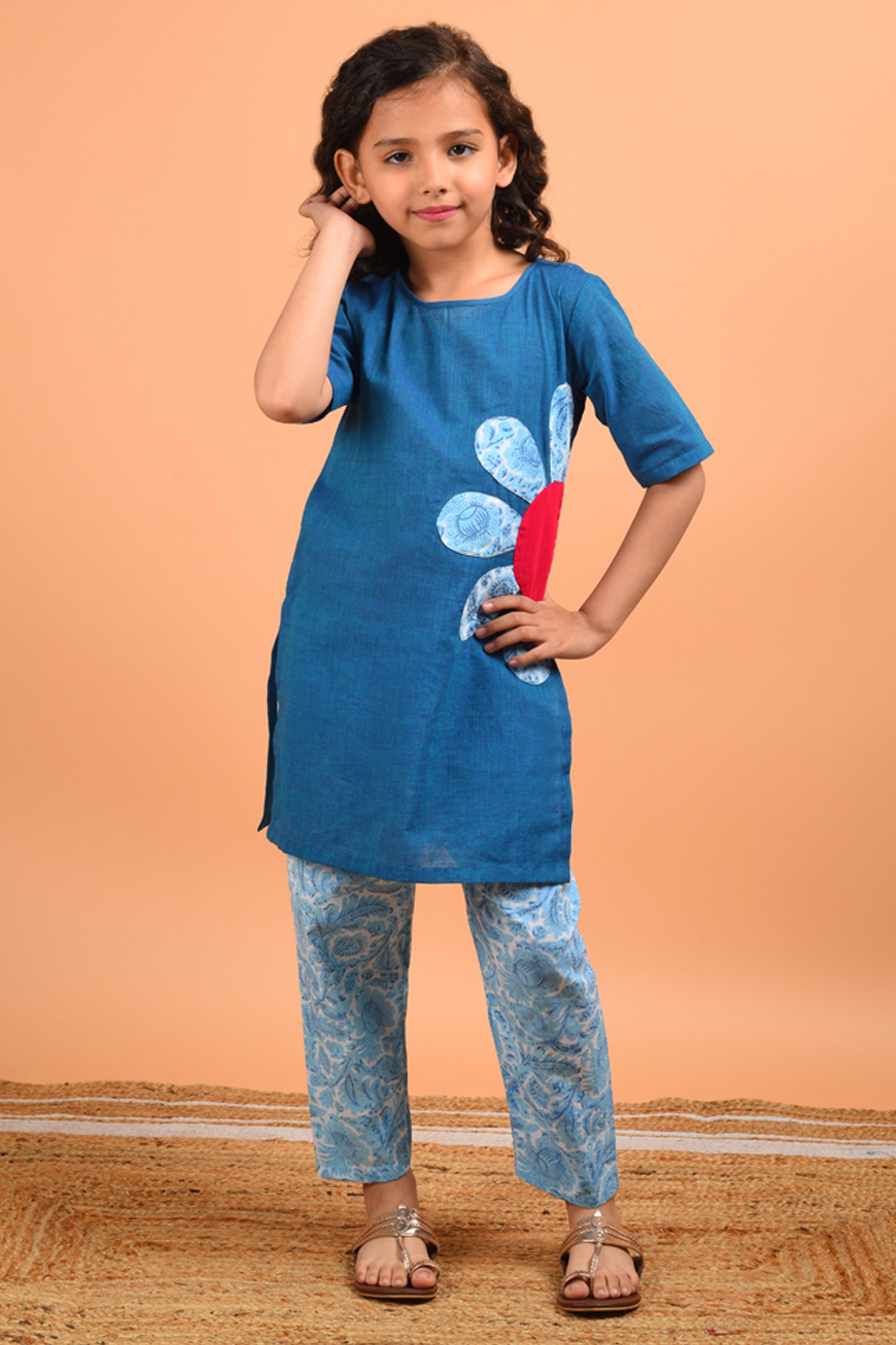 Applique Flower Suit Set