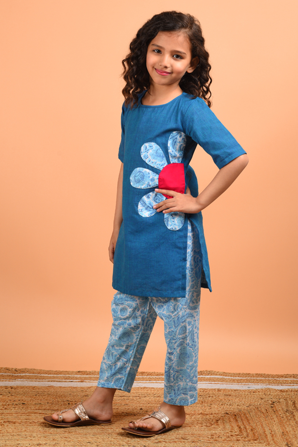 Applique Flower Suit Set