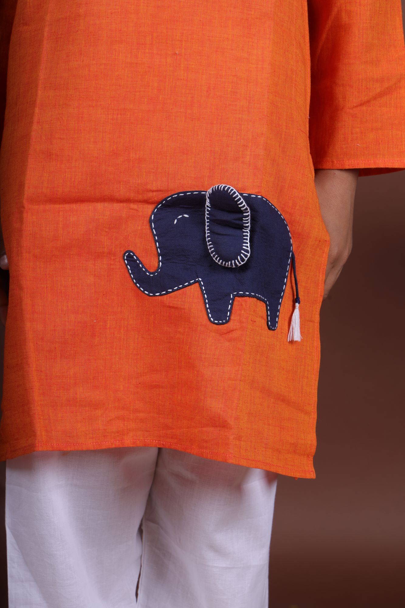 Haathi Orange Kurta Set