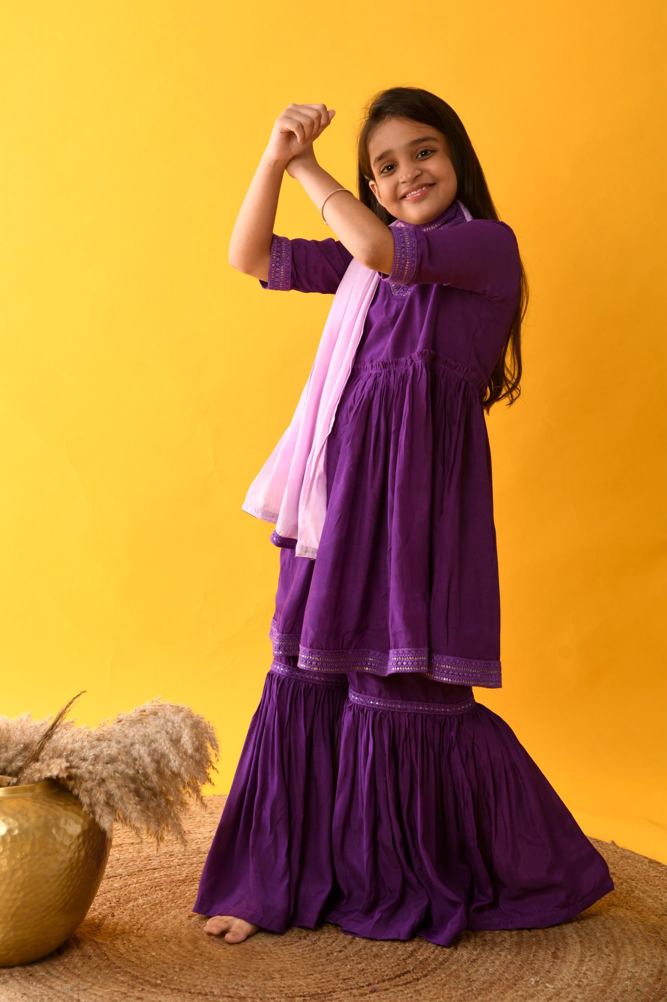 PURPLE SHARARA SET