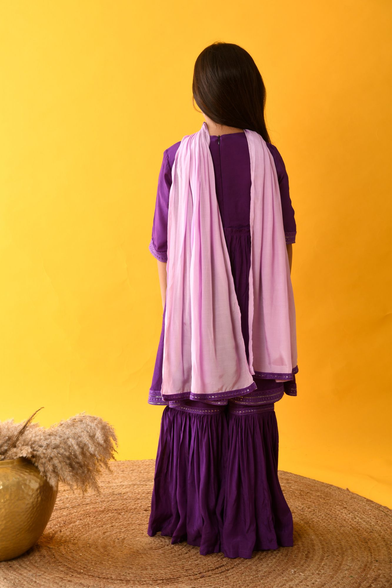 PURPLE SHARARA SET