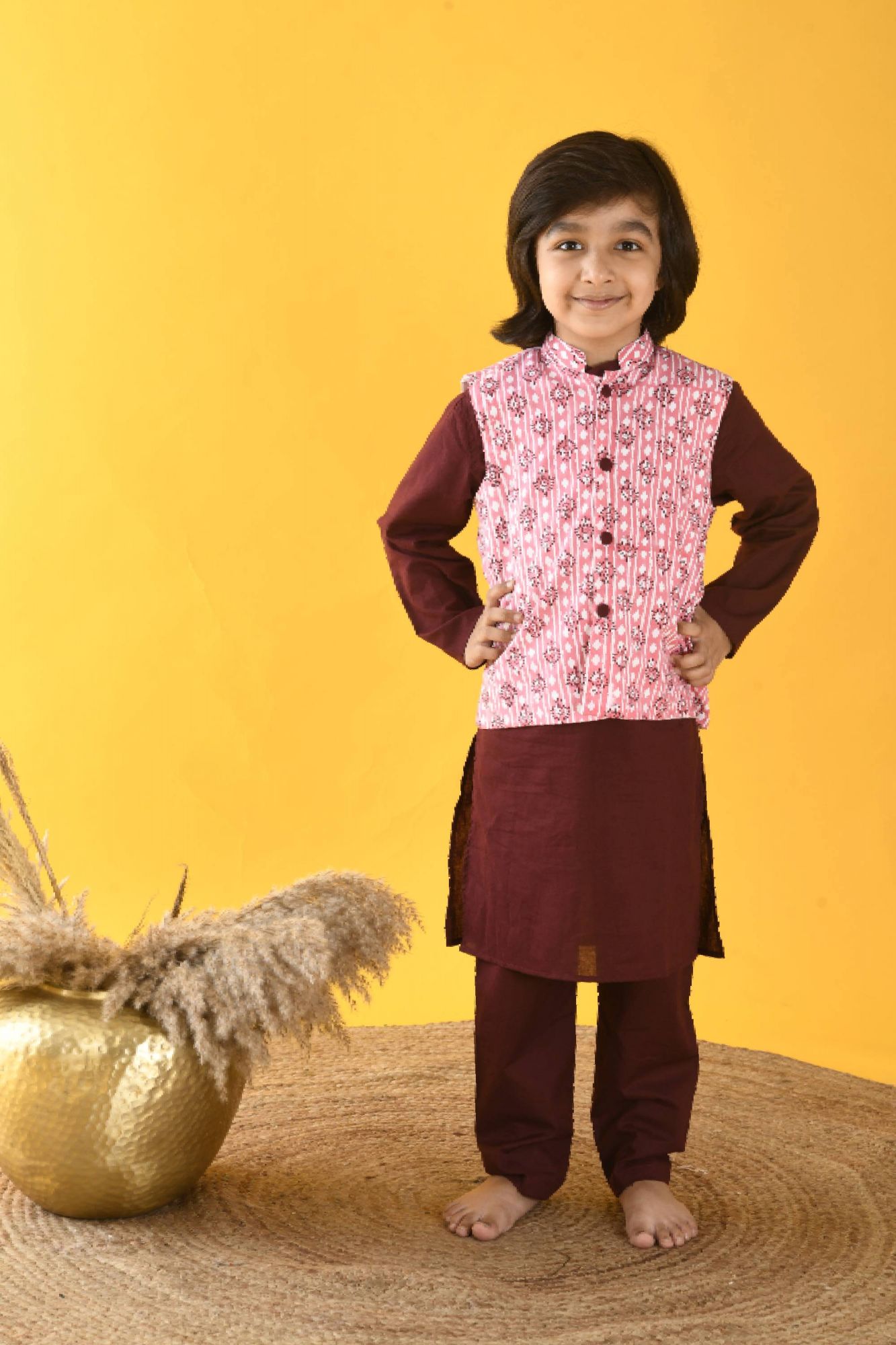 MAROON NEHRU JACKET SET