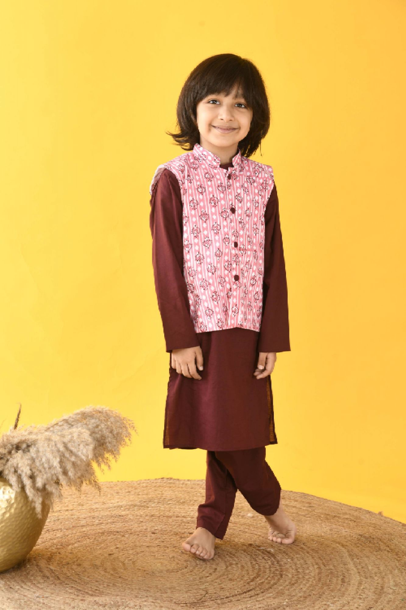 MAROON NEHRU JACKET SET