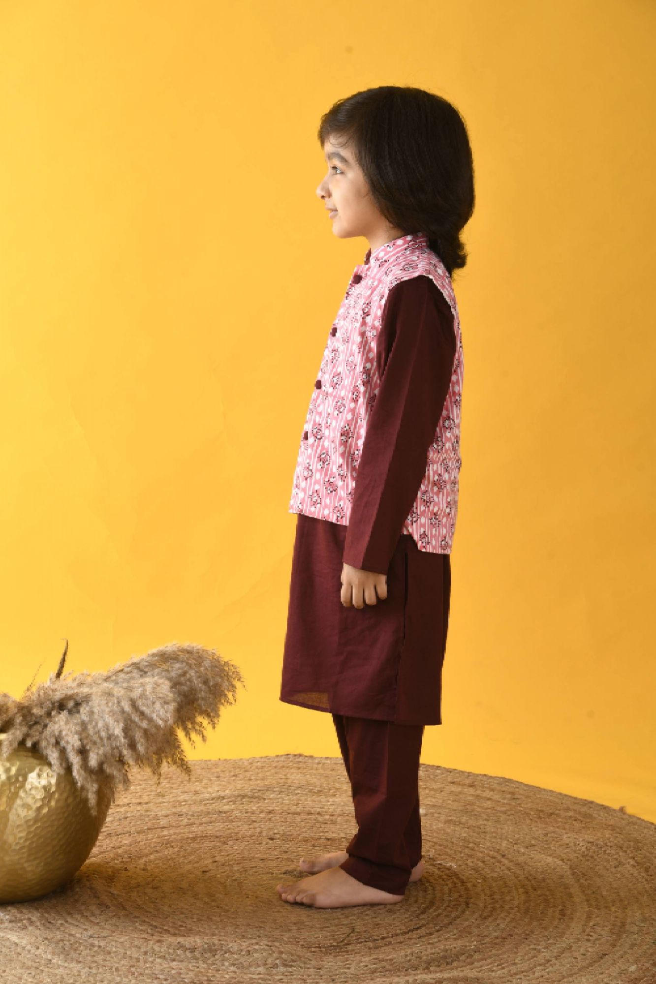 MAROON NEHRU JACKET SET