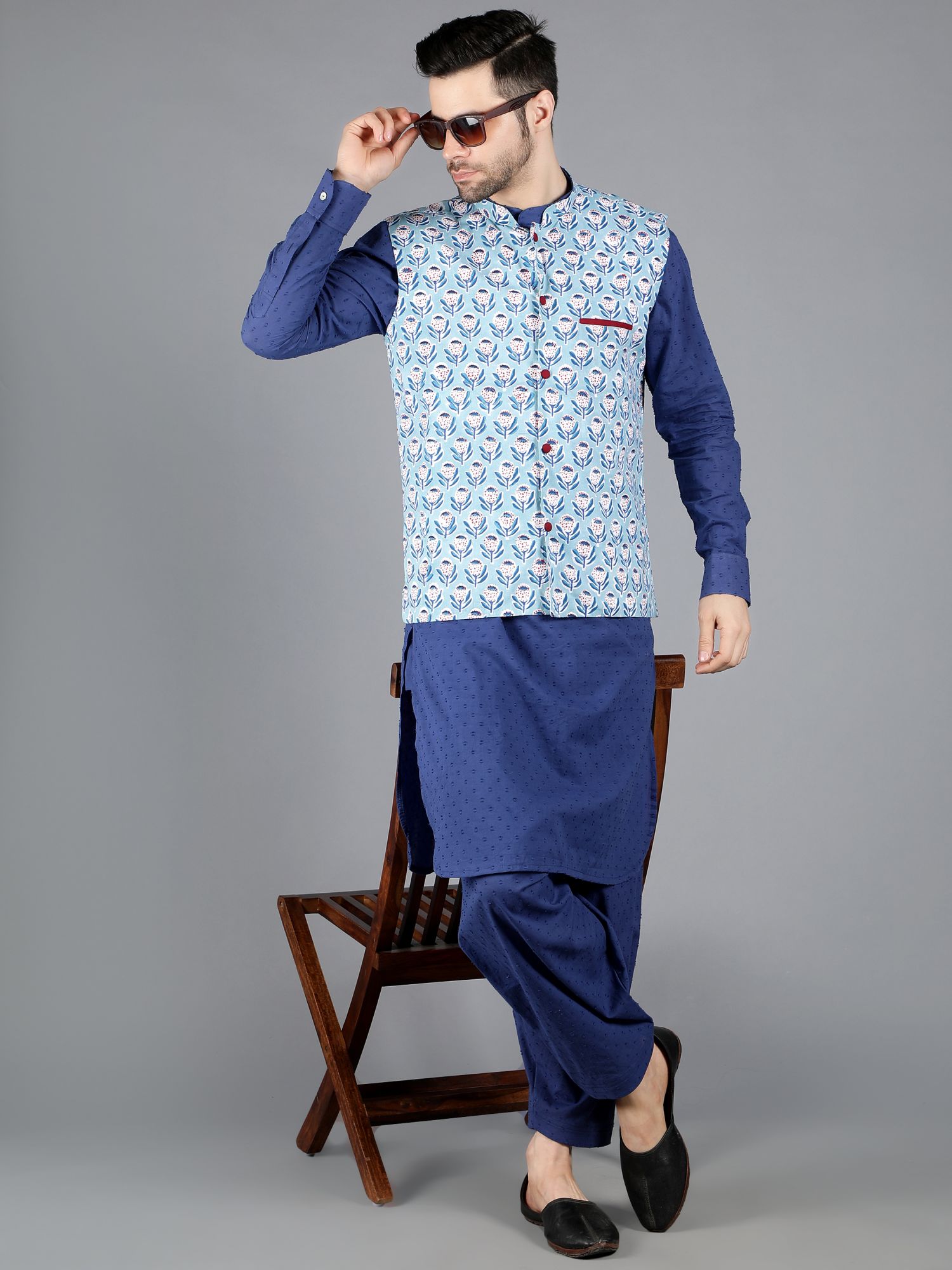 Antares handblock Bundi and Kurta set