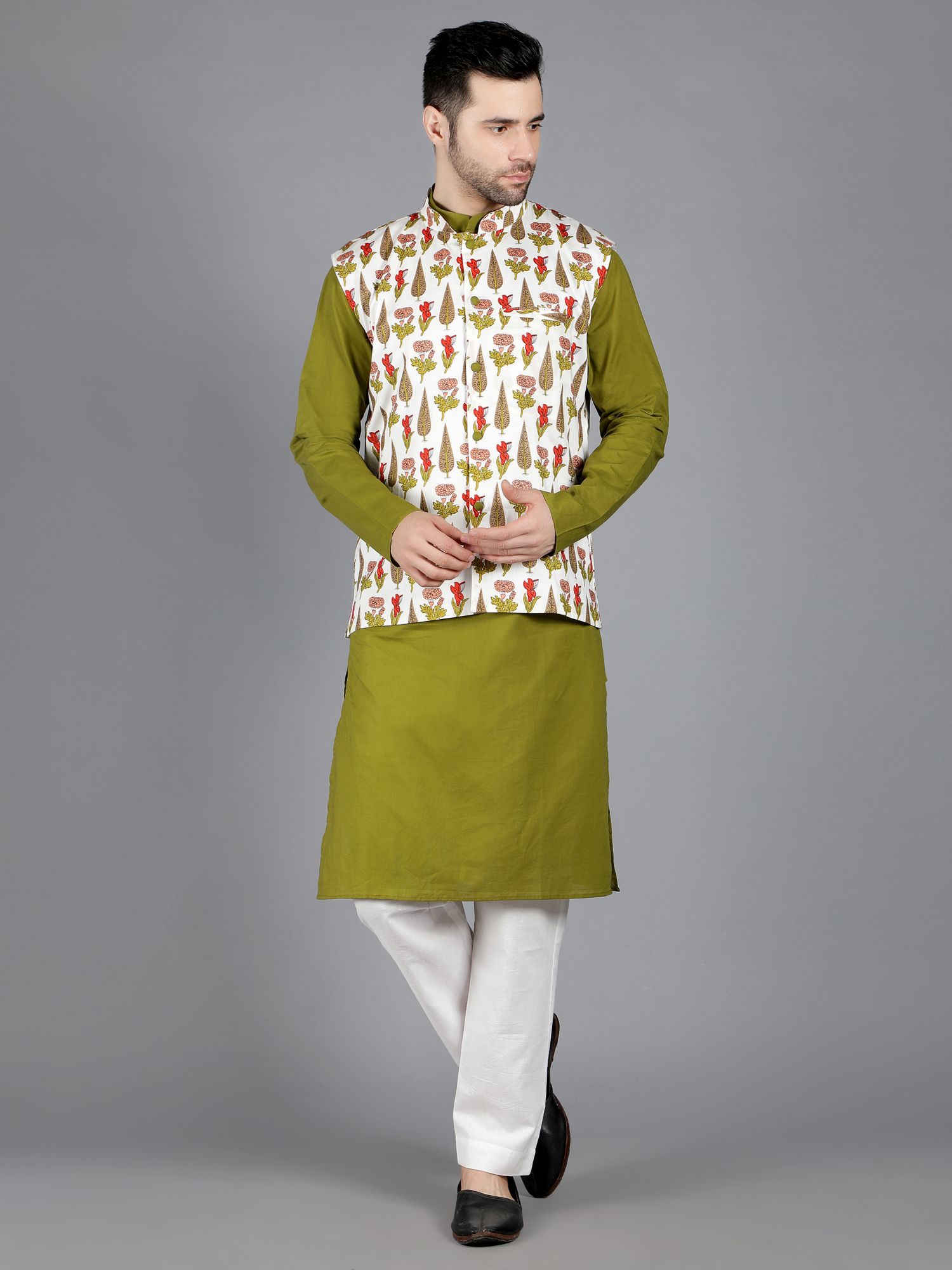 Canopus Printed Bundi and Kurta set