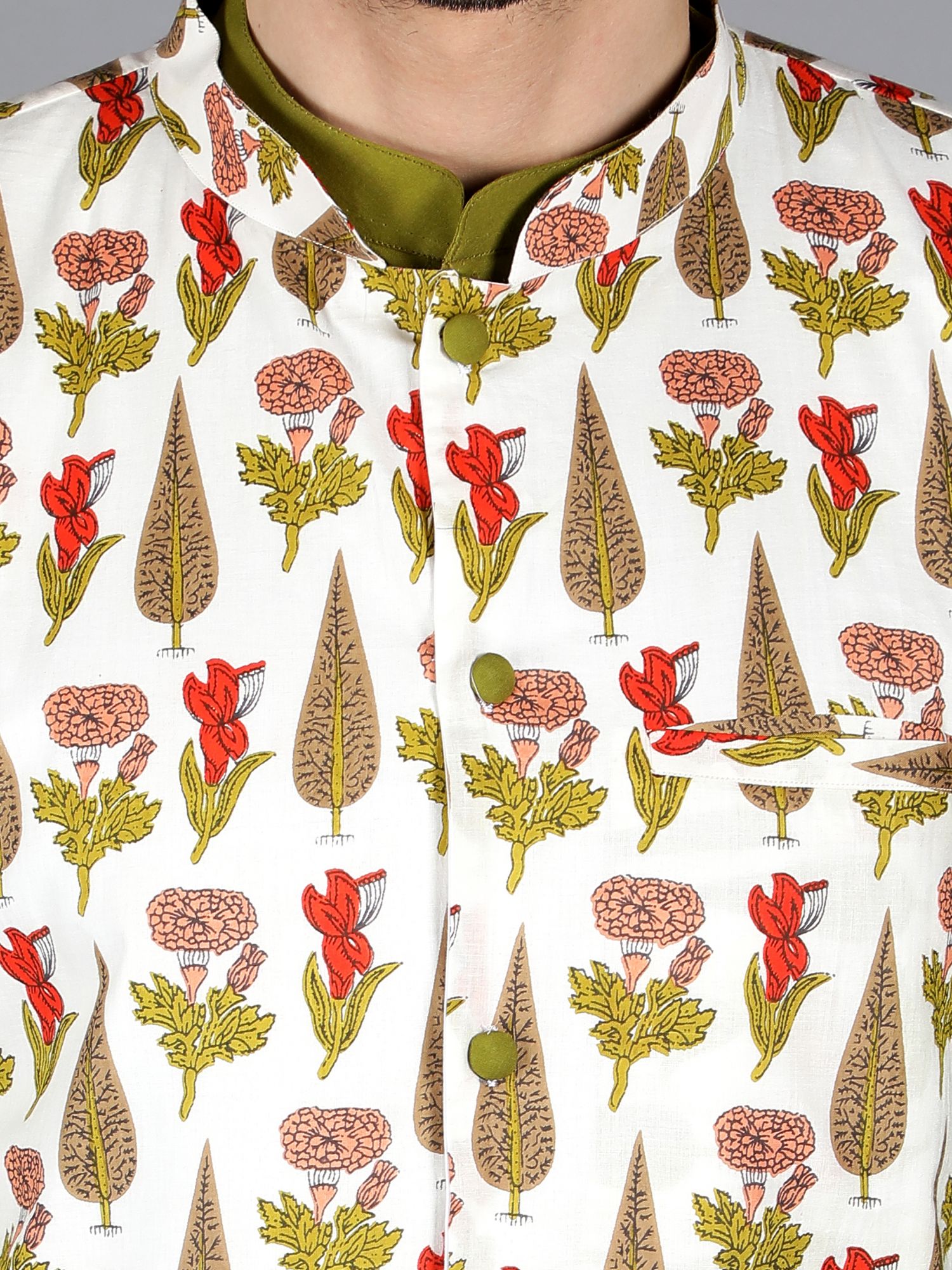 Canopus Printed Bundi and Kurta set