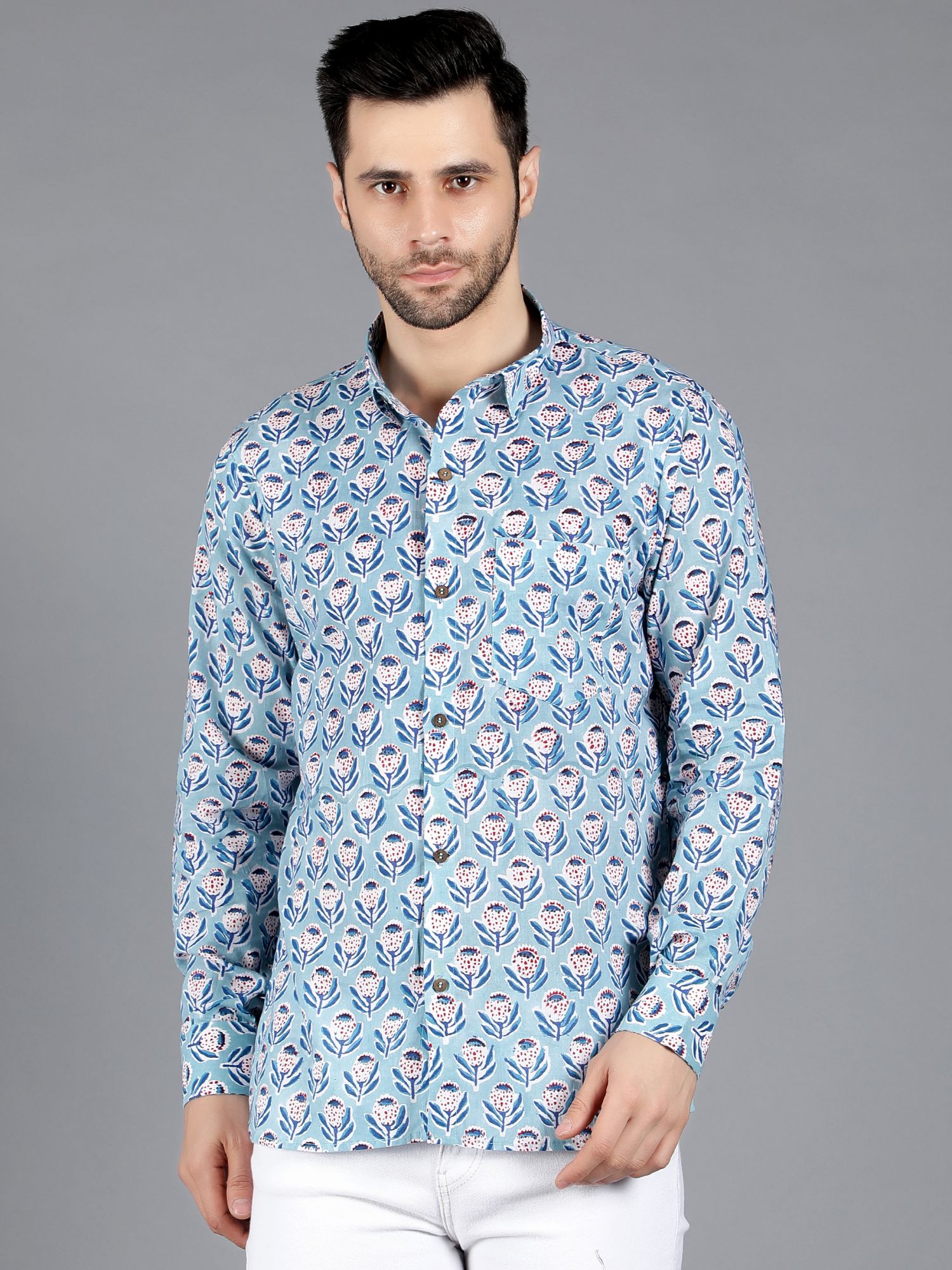 Orion Handblock Cotton Shirt