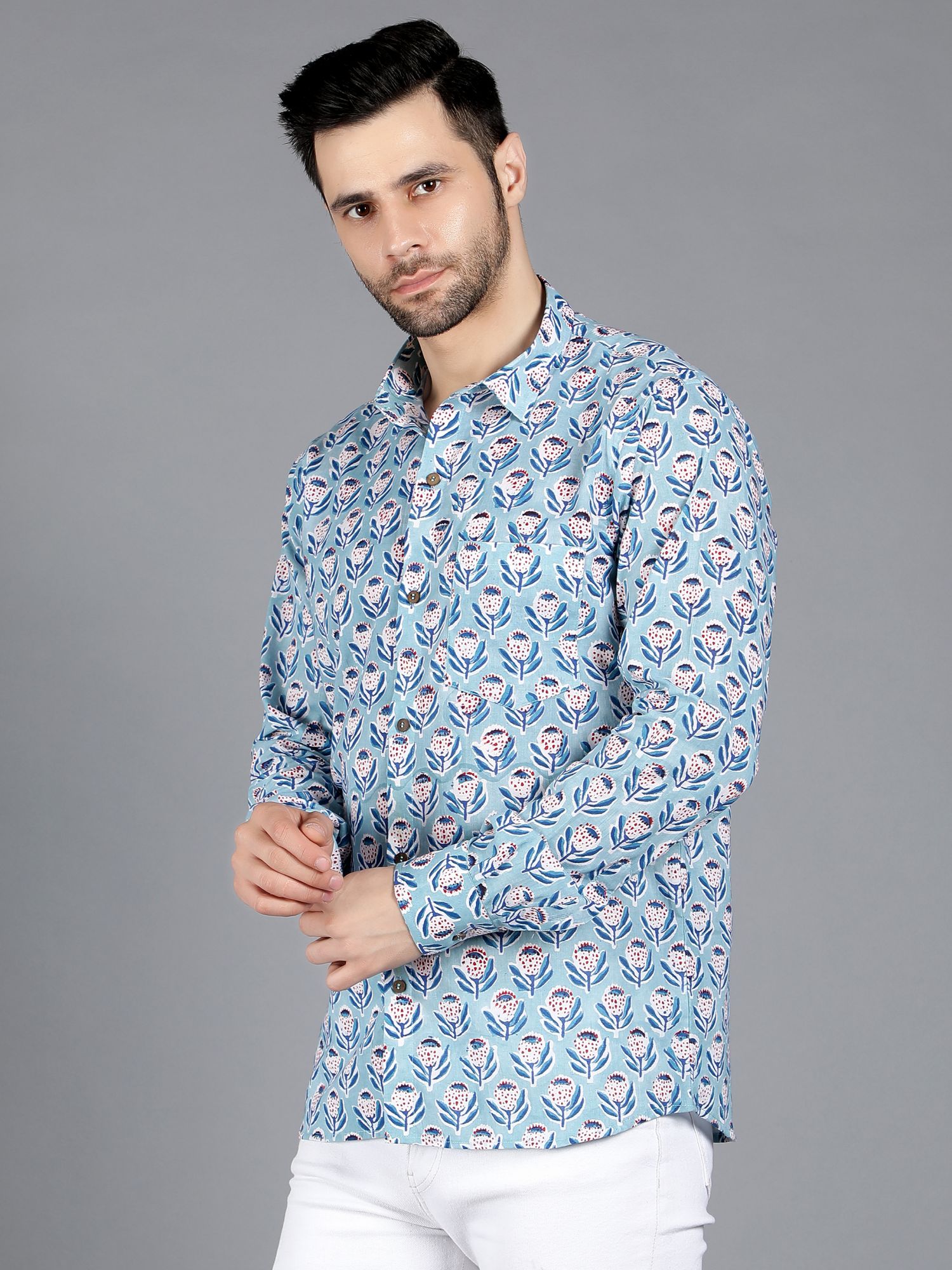 Orion Handblock Cotton Shirt