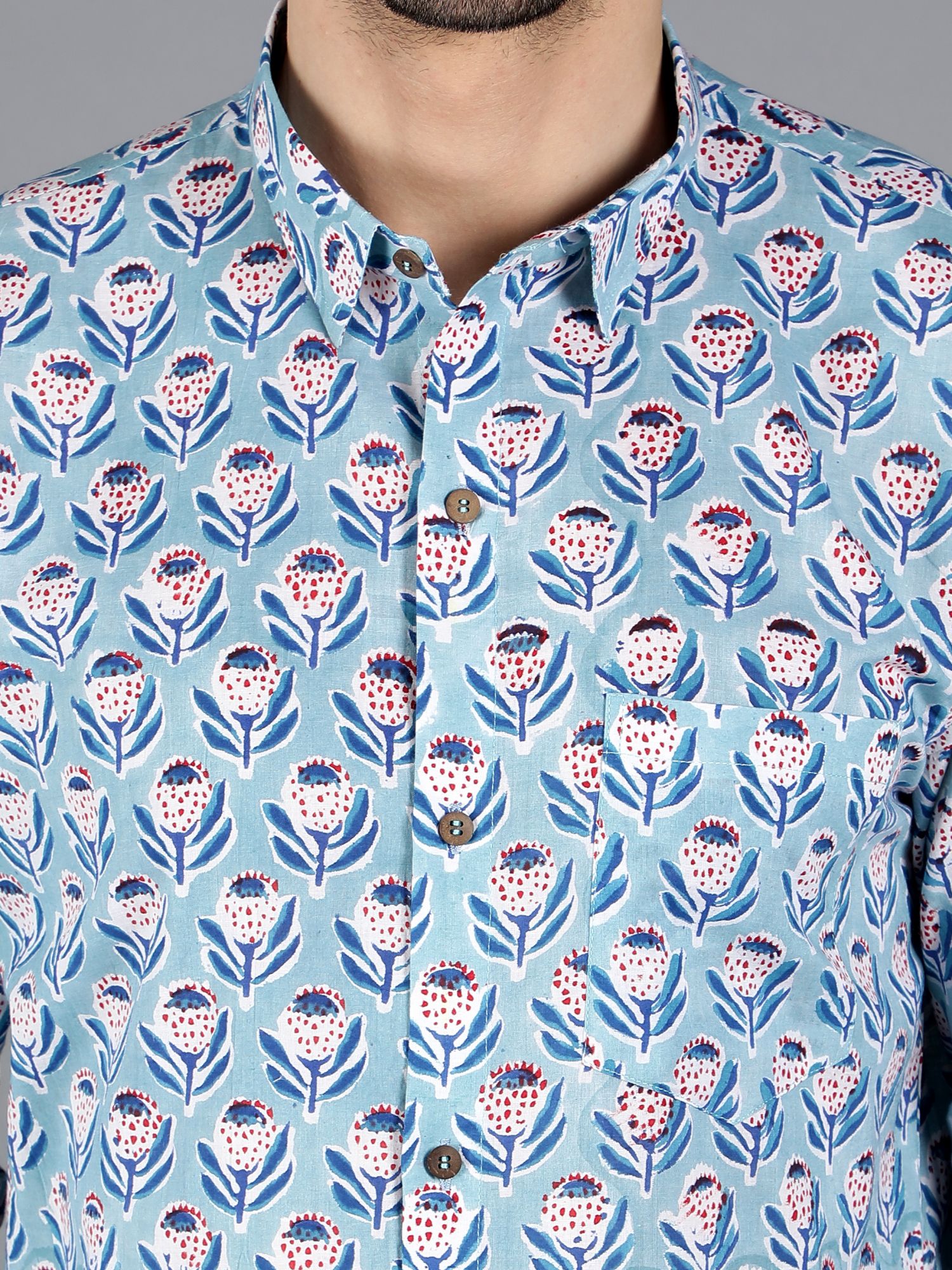 Orion Handblock Cotton Shirt