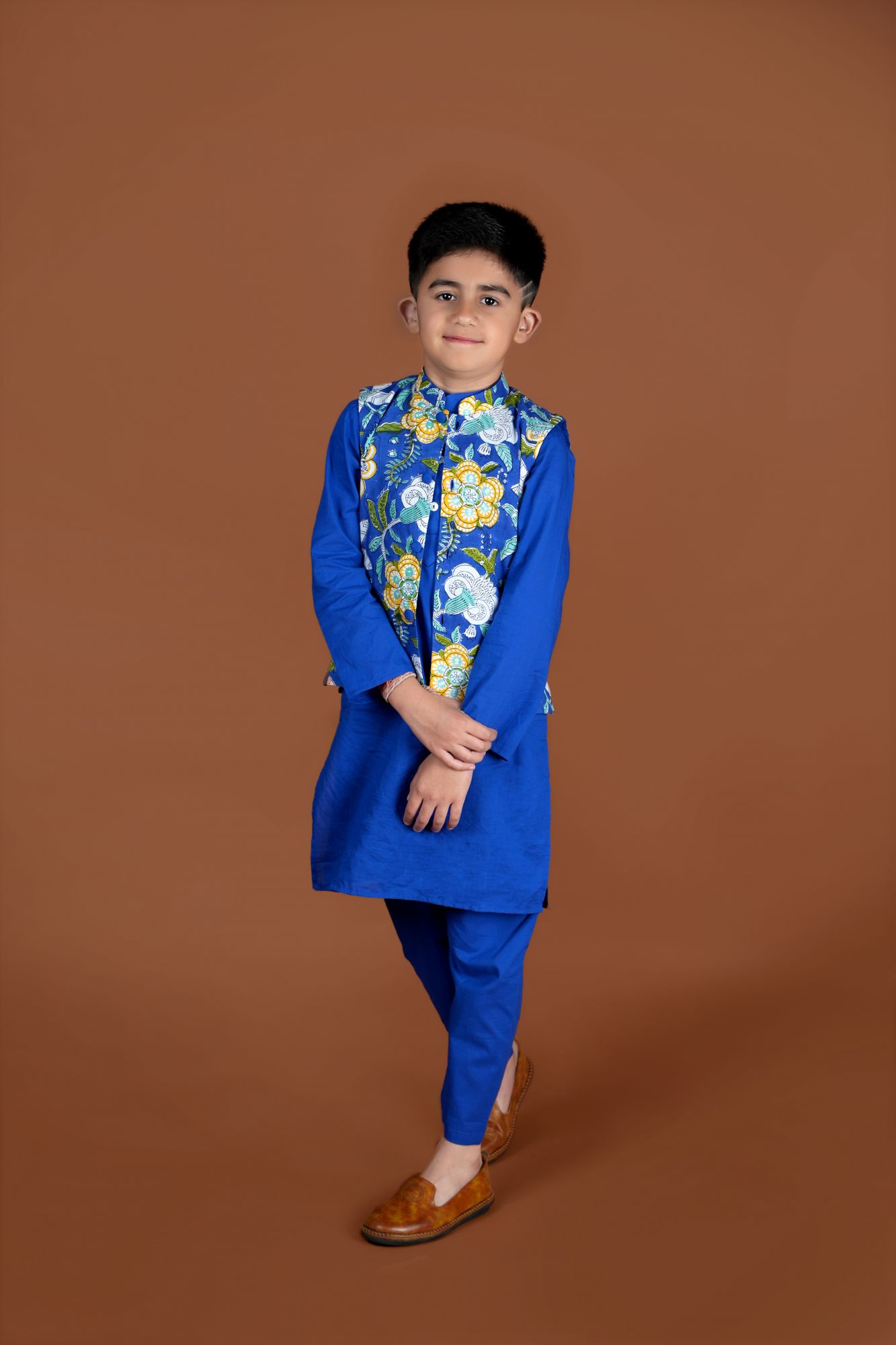Royal Blue Nehru jacket-Kurta Set