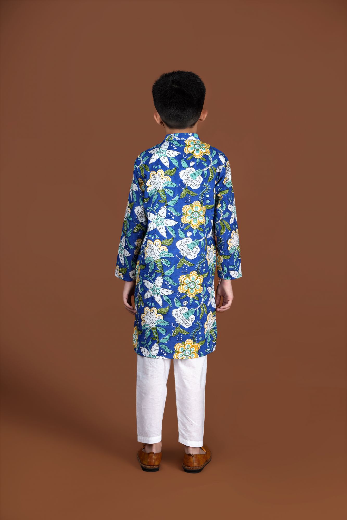 Royal Blue Block Printed Kurta Set