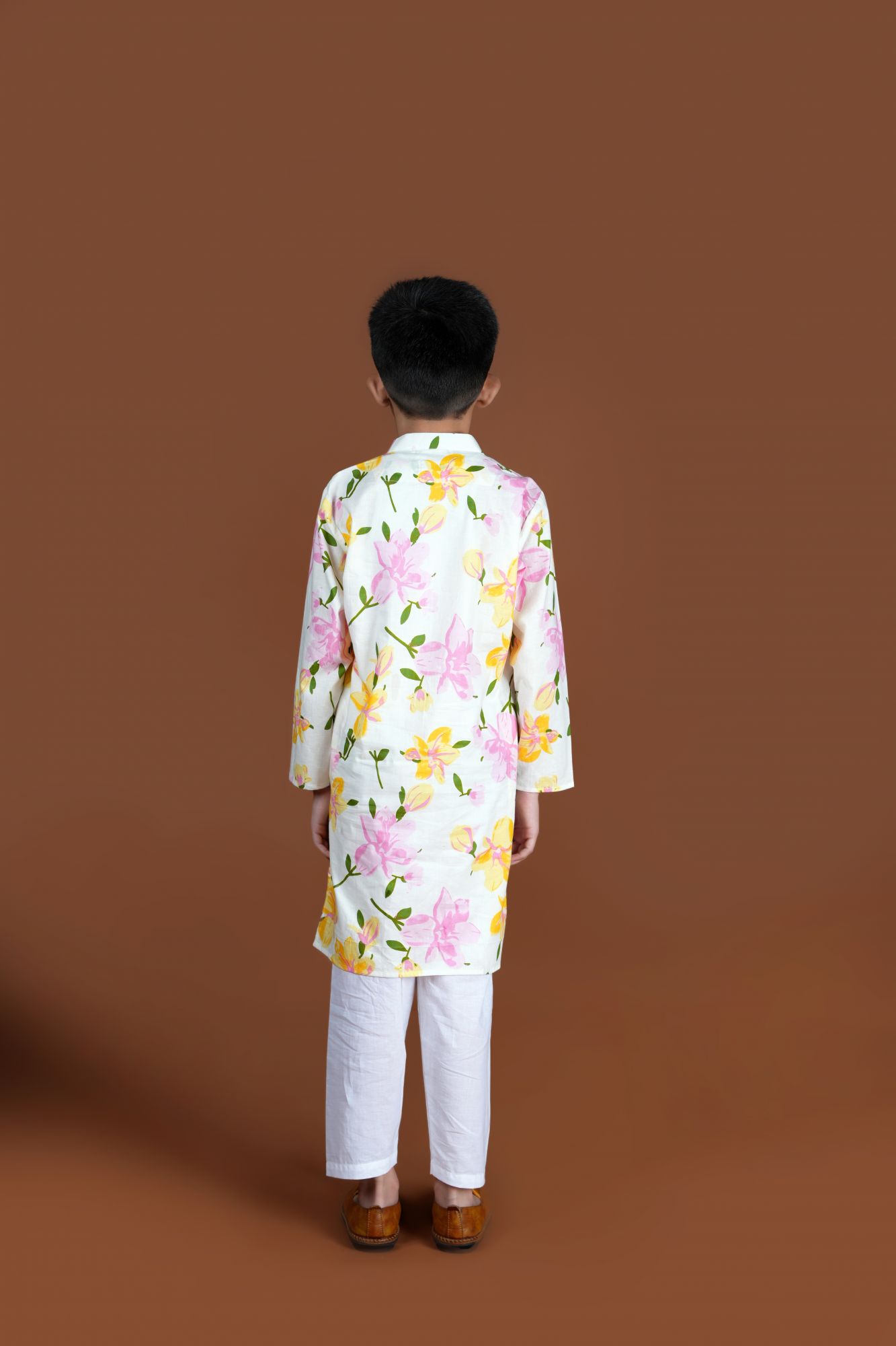 Yellow Floral Print Kurta Set
