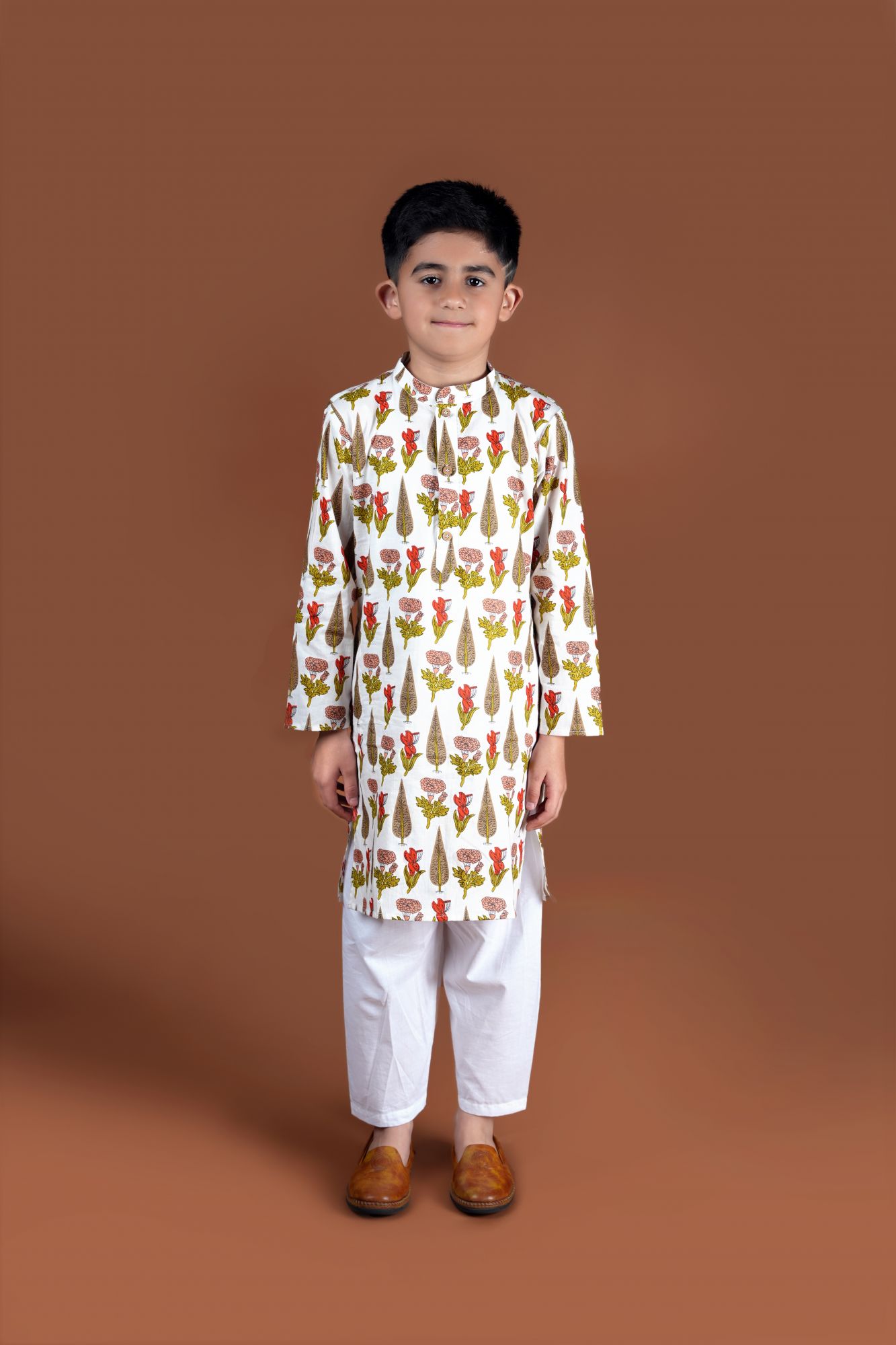 White Gulbhag Kurta Set