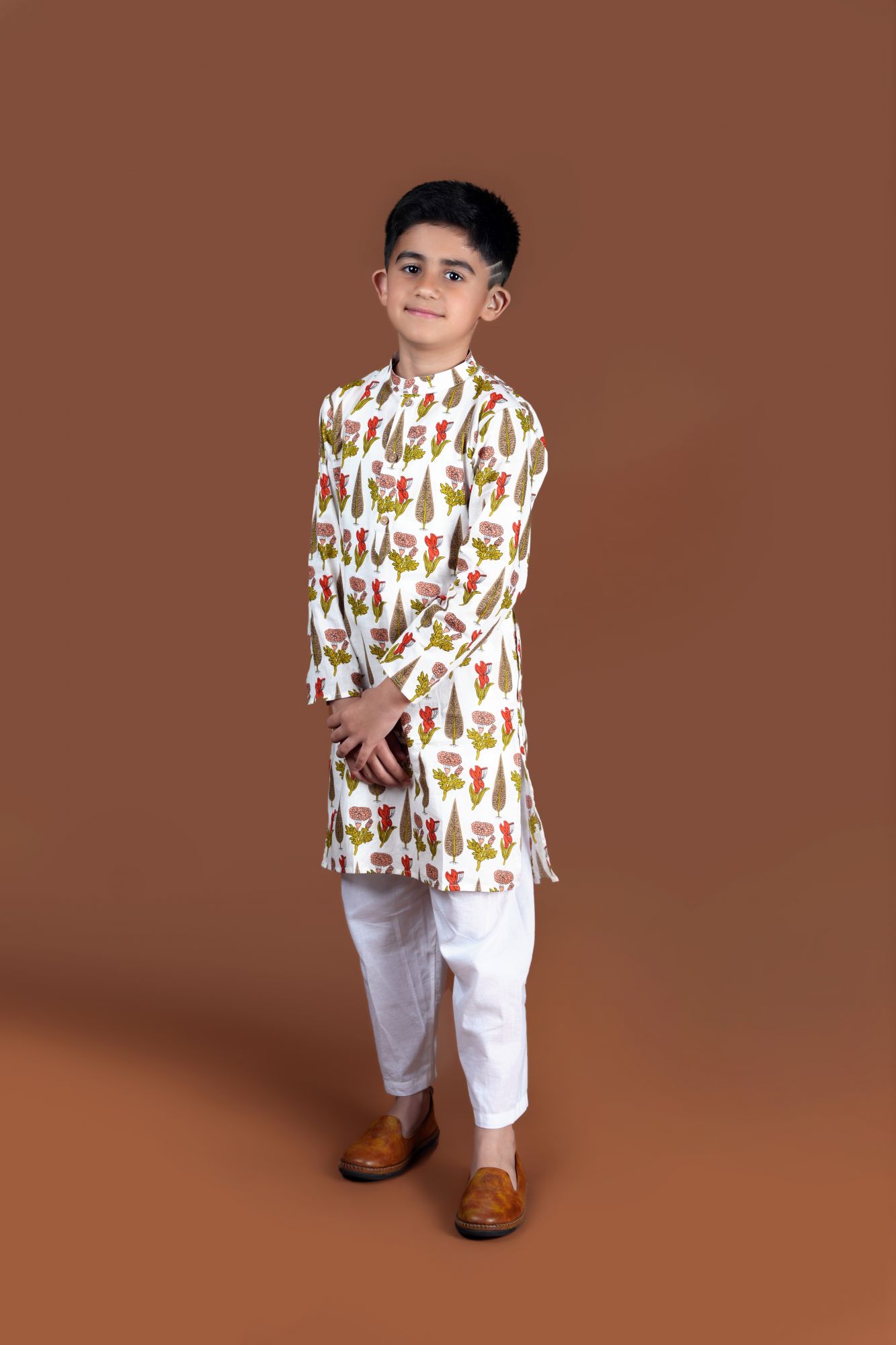 White Gulbhag Kurta Set