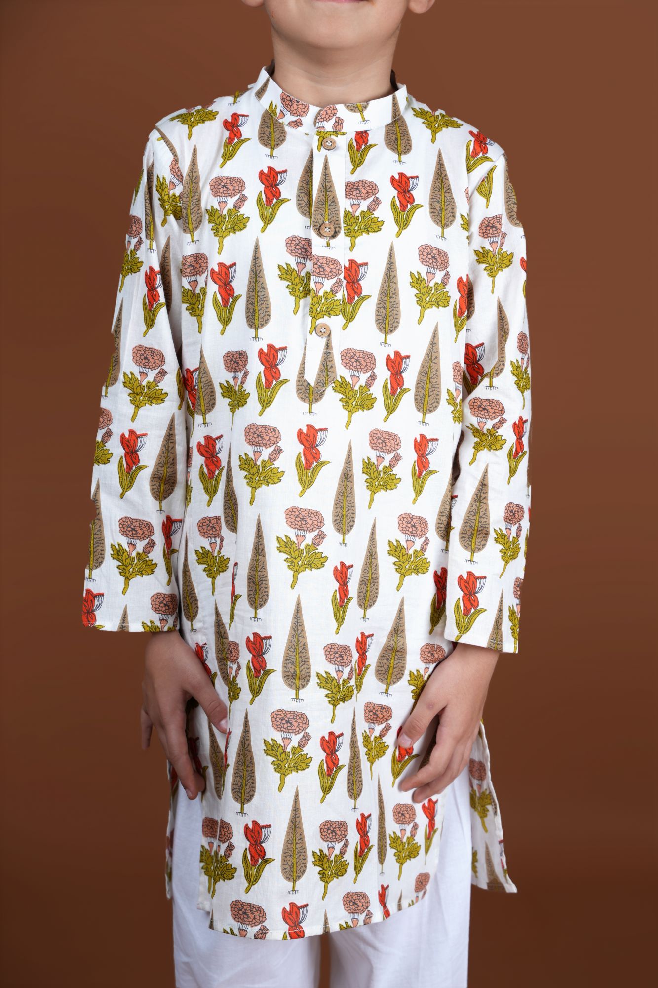 White Gulbhag Kurta Set