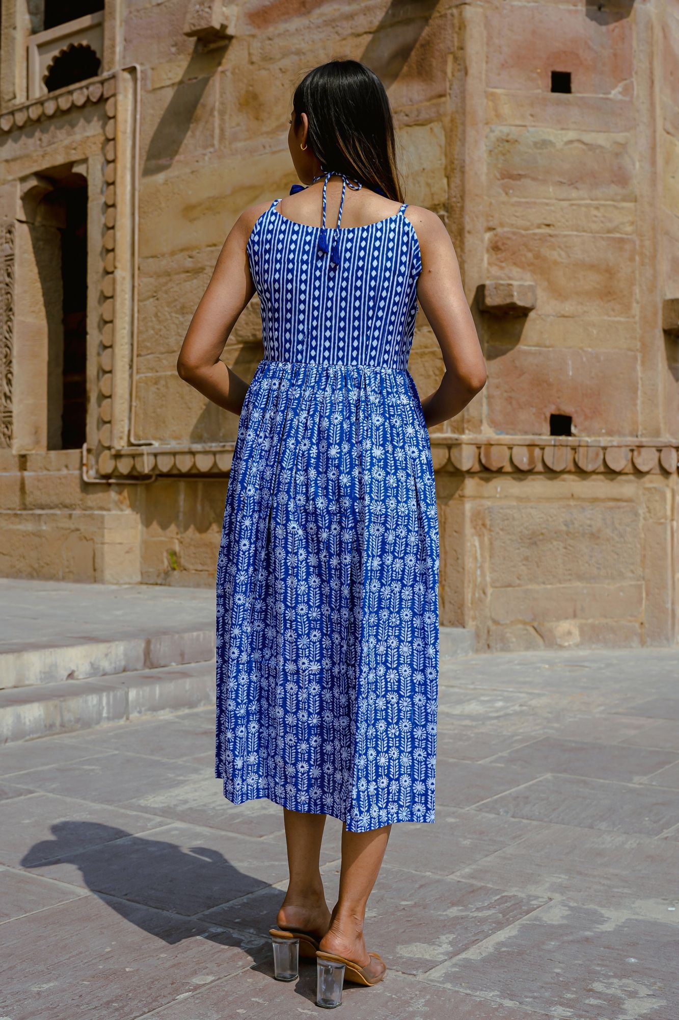 Blue Argyle Cami-Dress