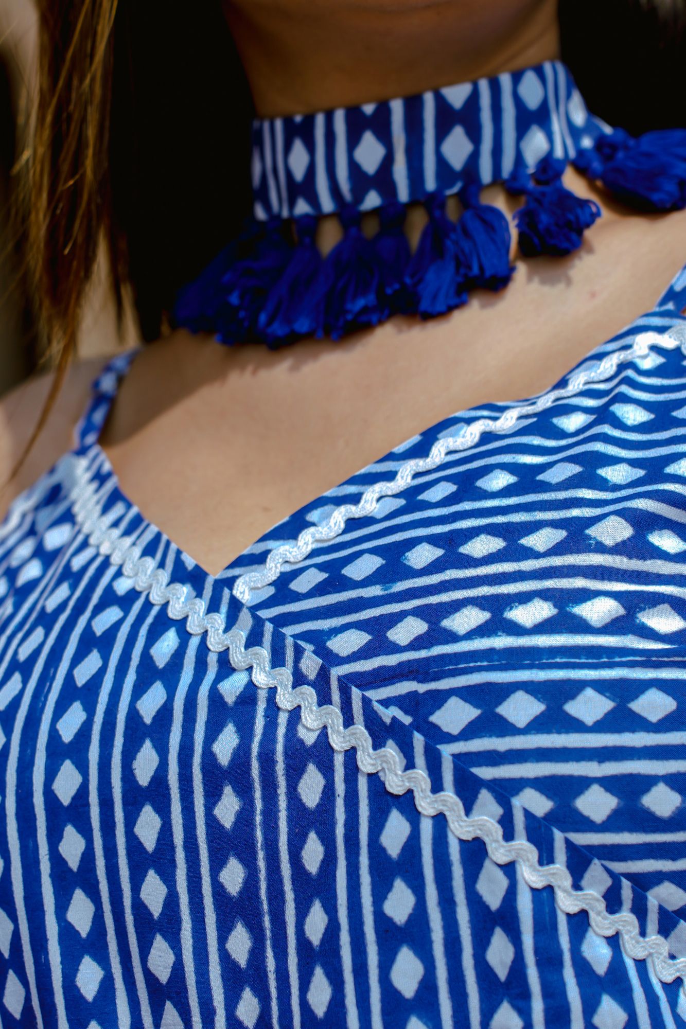 Blue Argyle Cami-Dress