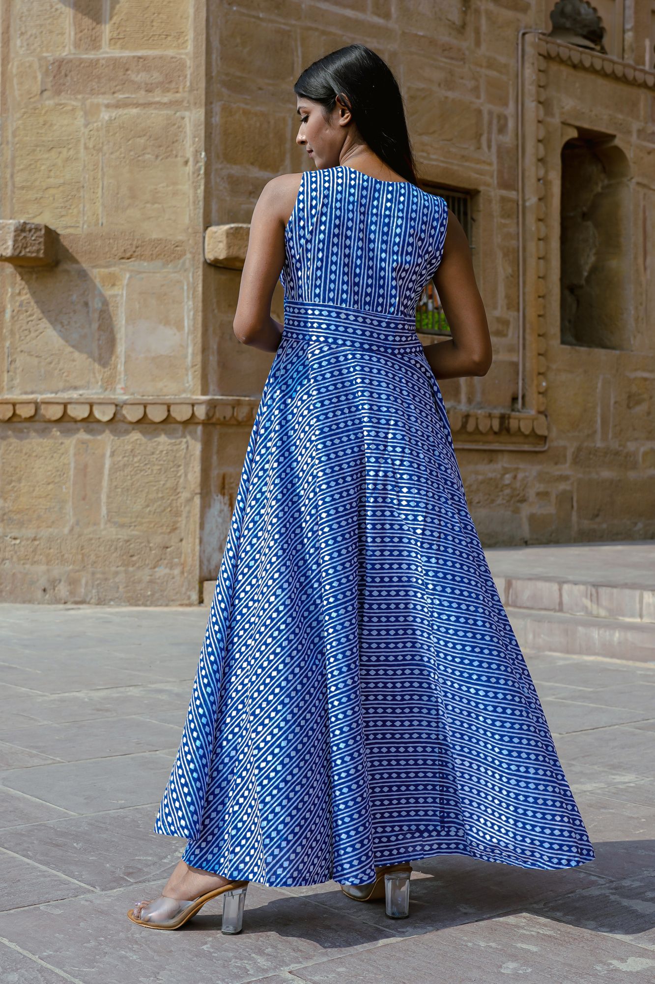 Argyle Flared Maxi Dress