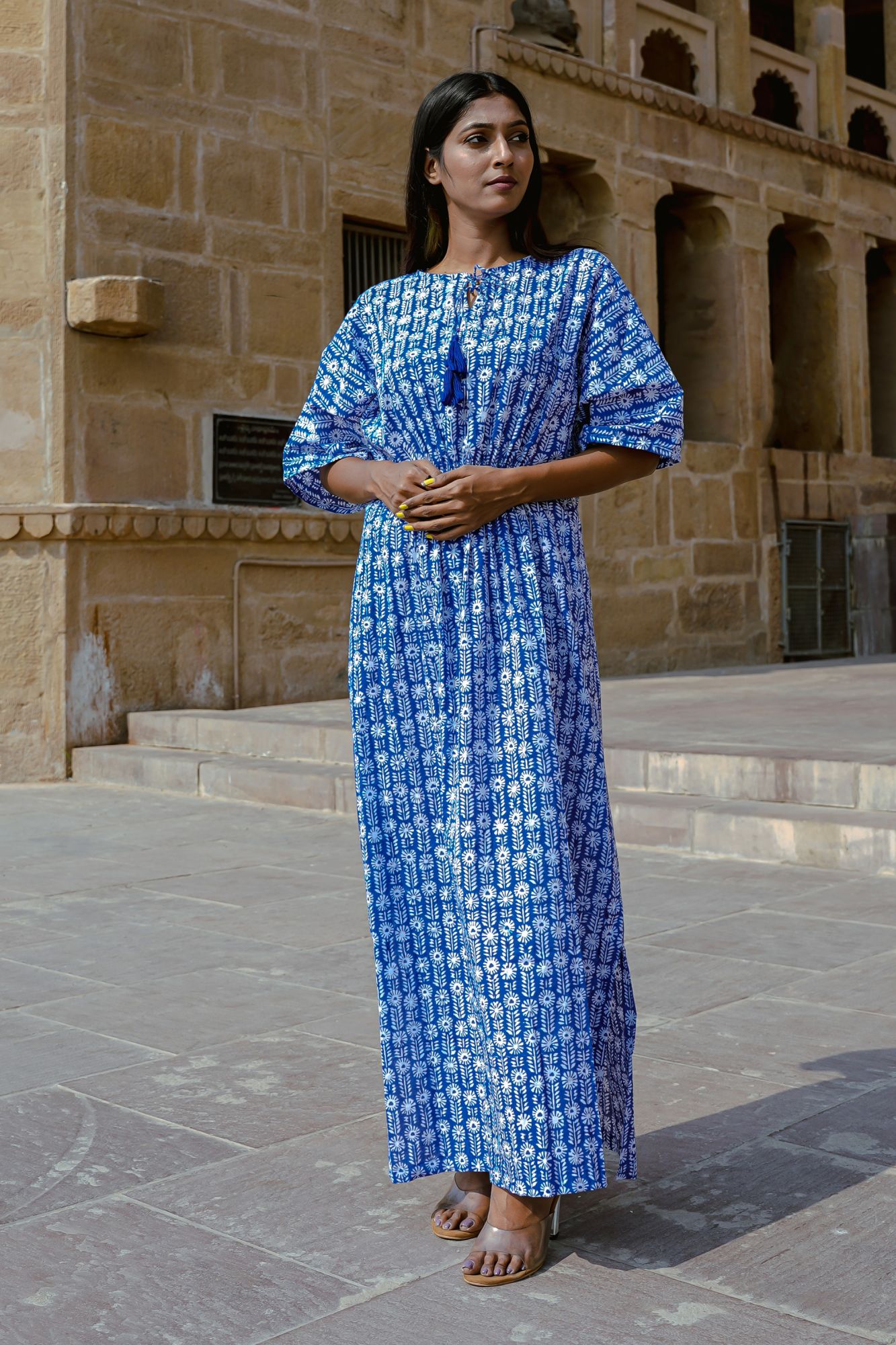 Blue Floral Maxi Dress