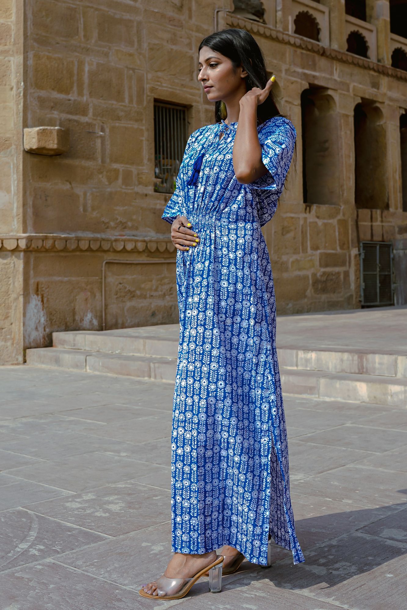 Blue Floral Maxi Dress