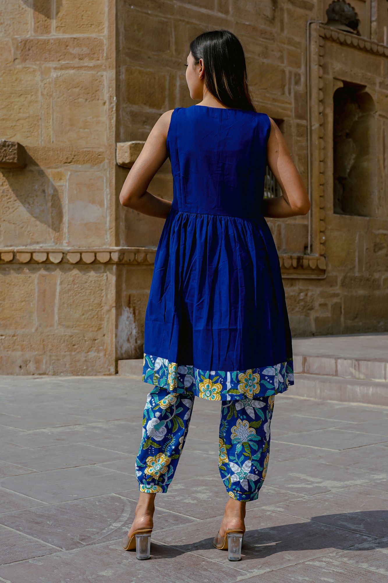 Blue Tropical Suit Set