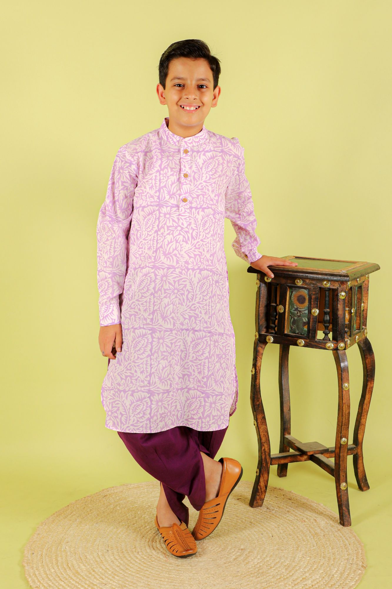 Ron Lavender Dhoti Set