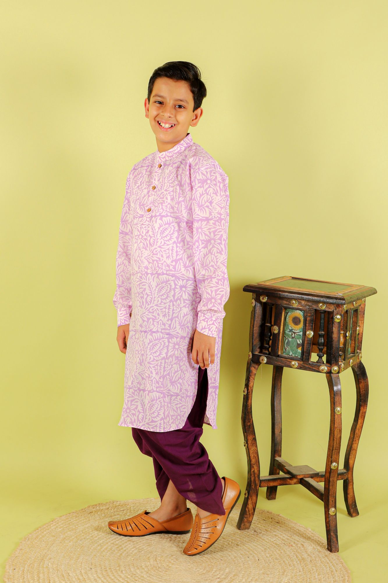 Ron Lavender Dhoti Set