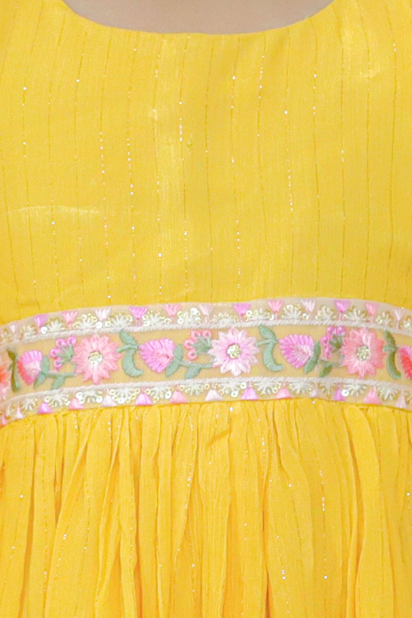 Sunny Yellow Twirl Long Dress