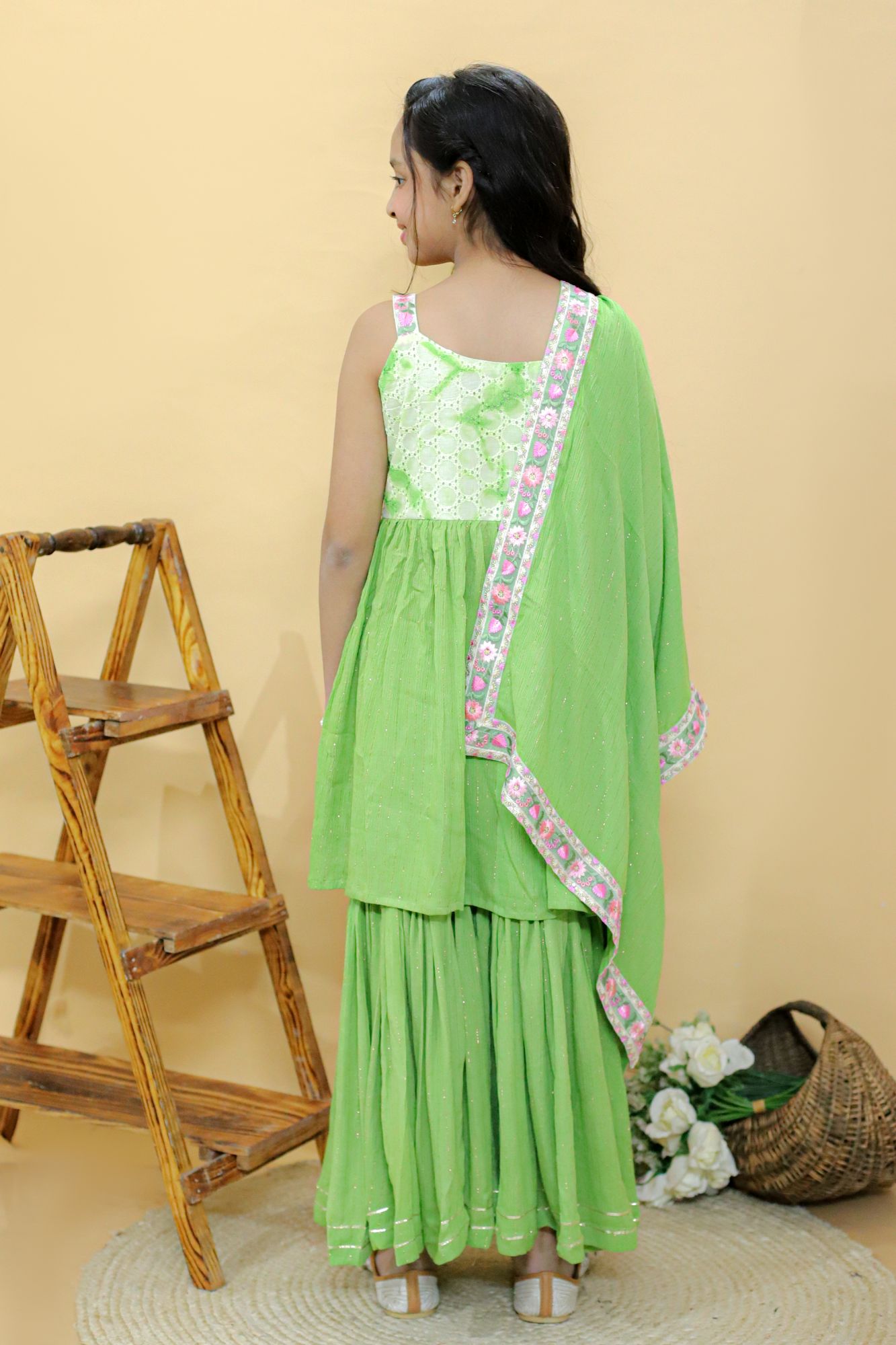 Sparkling Green Sharara Set