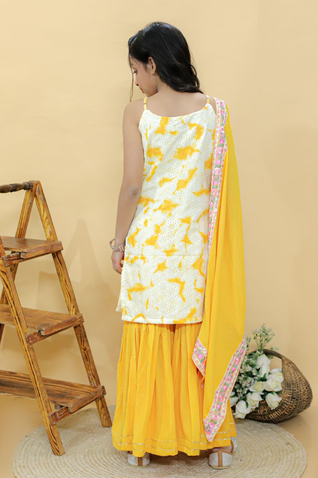 Golden Glimmer Sharara Set