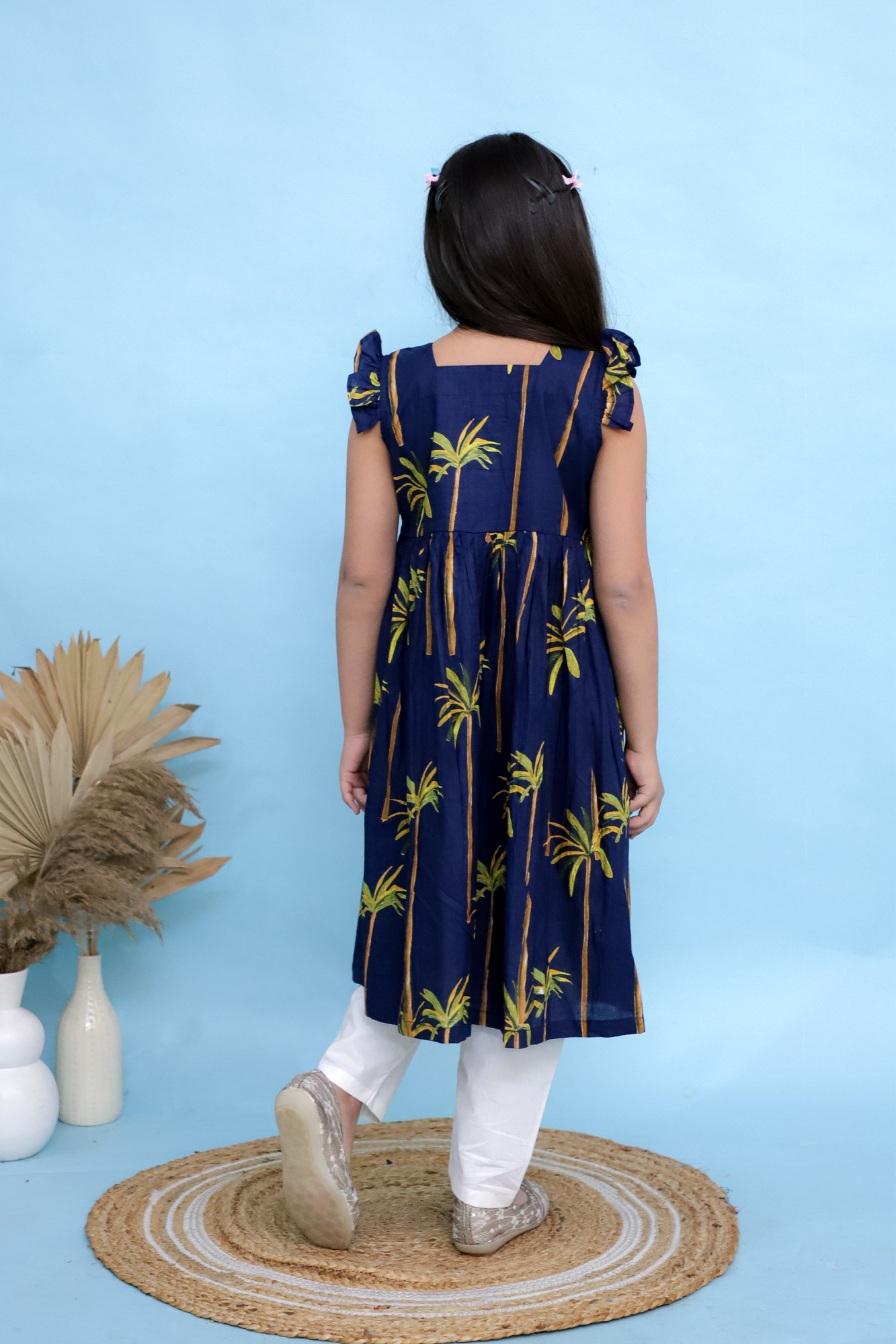 Palm Printed Cape Set