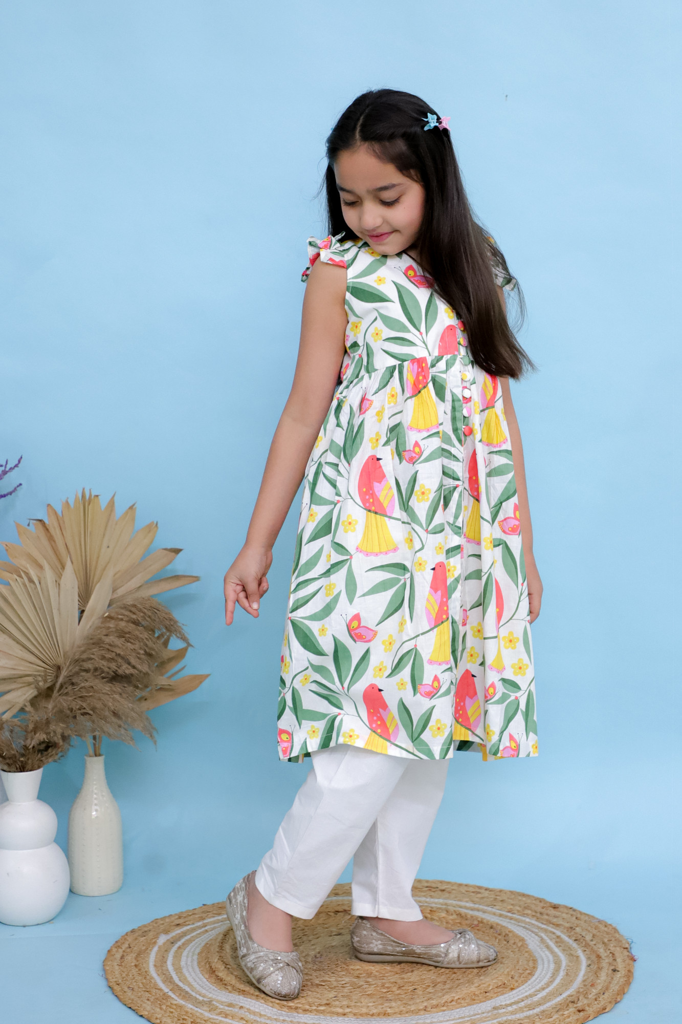 Chidiya Floral Cape Set