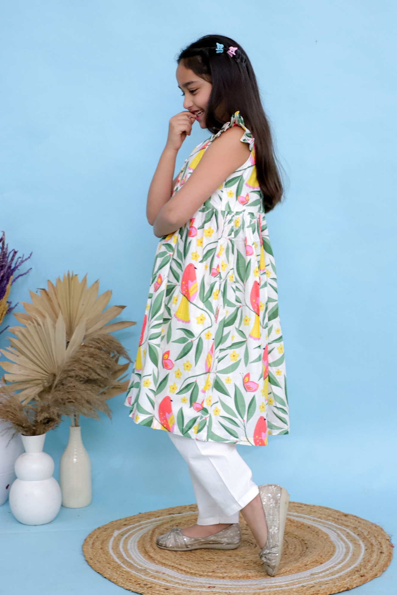 Chidiya Floral Cape Set