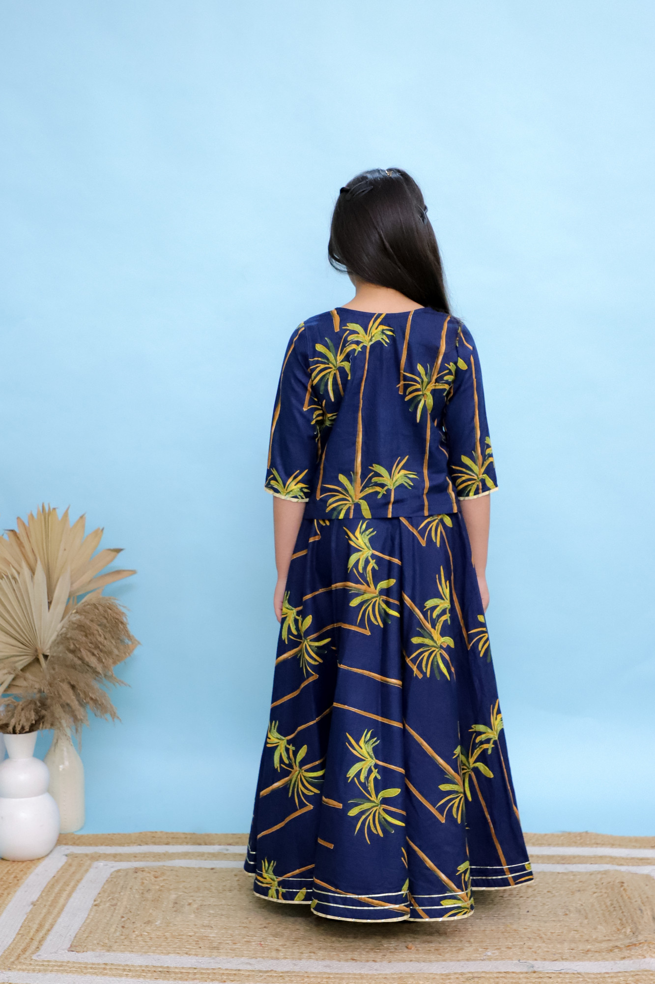 Midnight Palm Lehenga Set