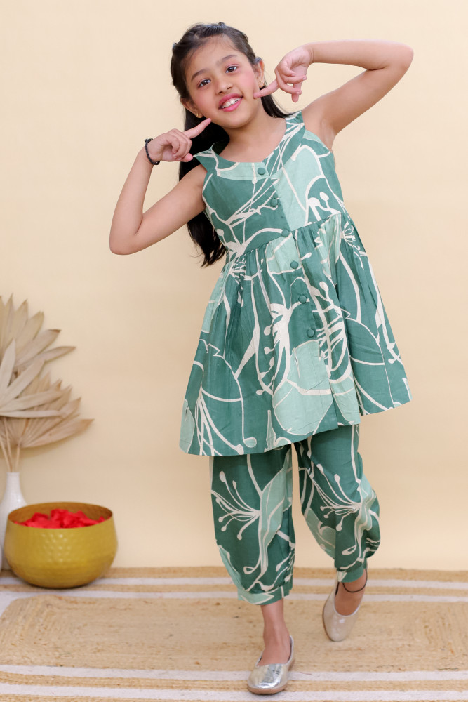 Image of Palm Leaf Peplum Set