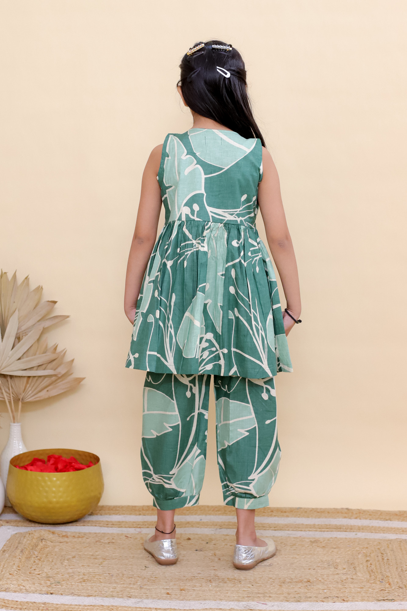 Palm Leaf Peplum Set